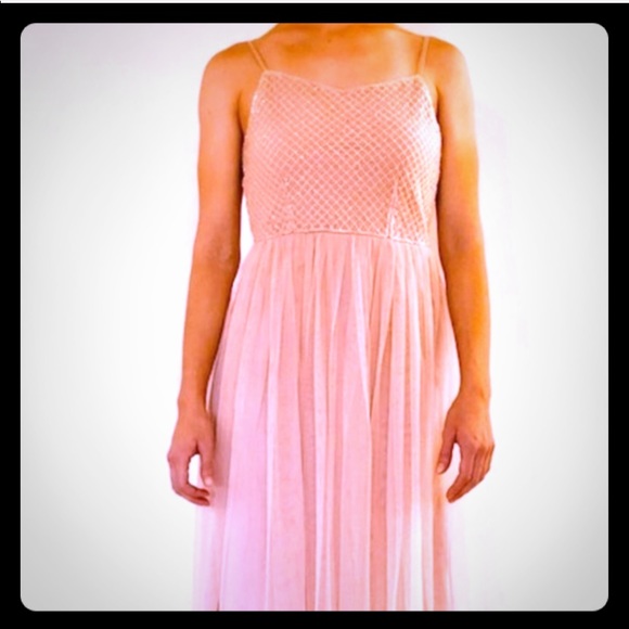 NWT Adorable Champagne Blush Tulle Dress - Picture 1 of 5